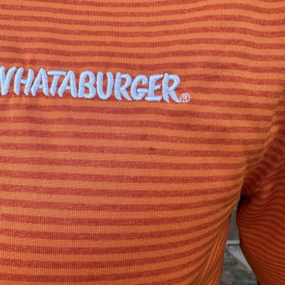 Whataburger Crew Polo Shirt Size Small‎ Stripe Embroidered Logo Employee Uniform - Picture 4 of 8